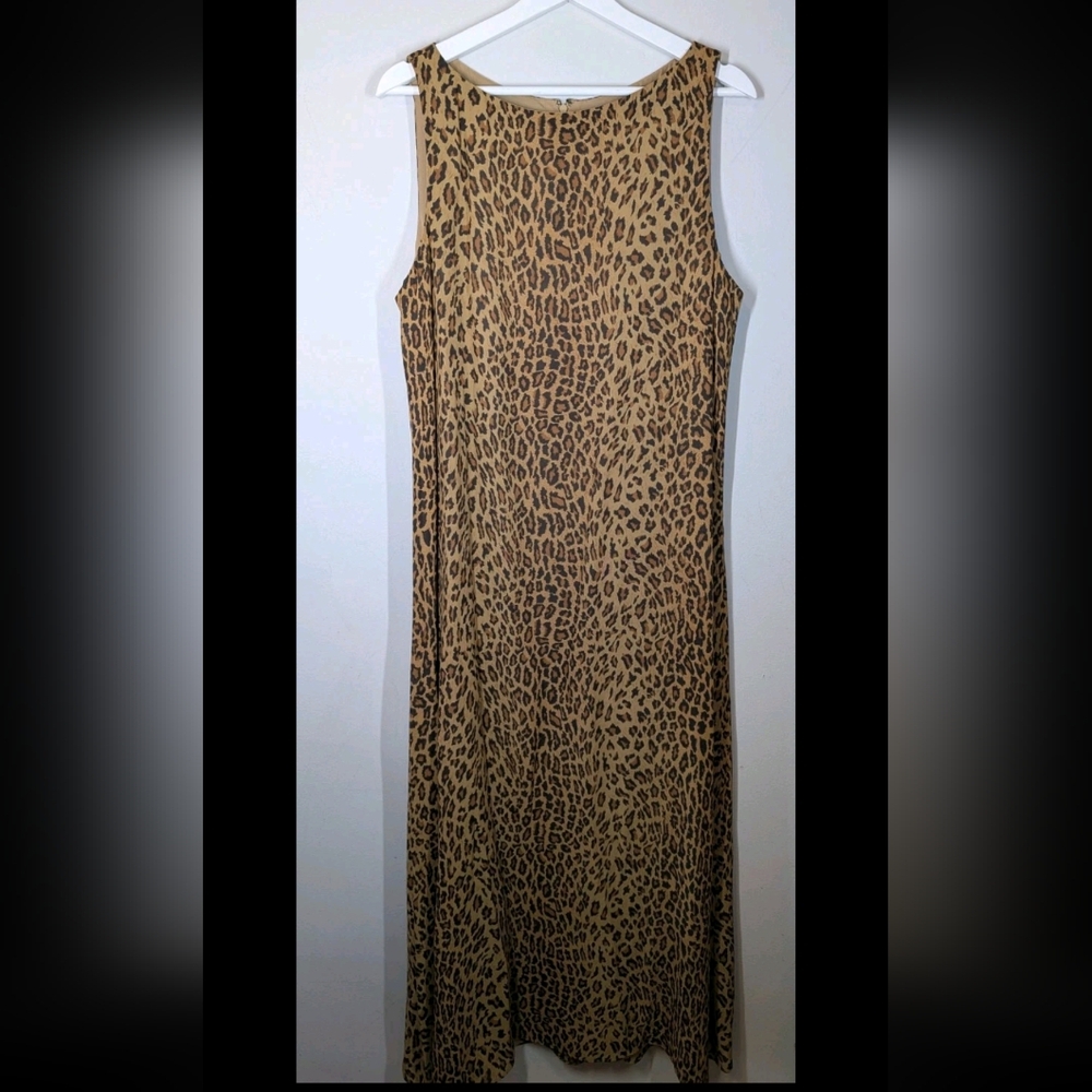 Vintage Jones New York Sport Leopard Maxi Dress Size 14